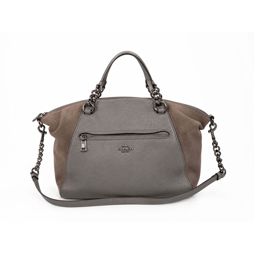Coach Pebbled Leather & Suede Chain Strap Shoulder or Crossbody Bag - Picture 1 of 14
